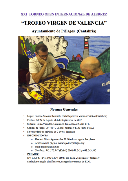 XXI TORNEO OPEN INTERNACIONAL DE AJEDREZ Virgen de Valencia -v2