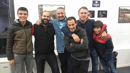 Patxi Moreno, Iker Arri, Goio Uriarte, Carlos Pascual, Mikel Tafall eta Ander Tafall, jardunaldia hasi aurretik
